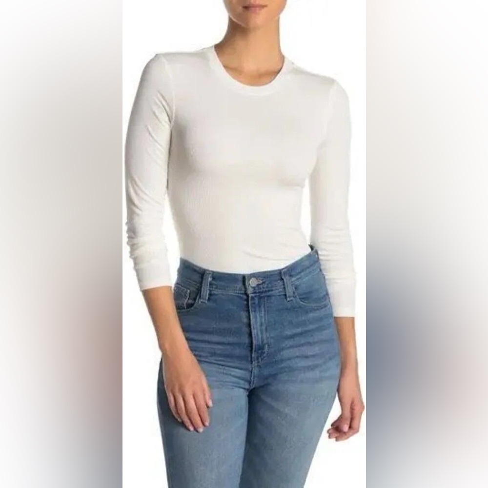 NWT Elodie White Long Sleeve Bodysuit